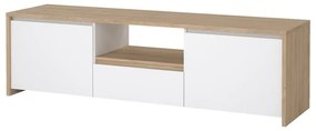 Biało-naturalna szafka pod TV w dekorze dębu 179x52x48 cm Next – Tvilum