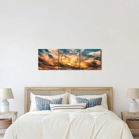 Obraz chmur (z zegarem) (90x30 cm)
