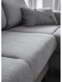 Jasnoszary narożnik rozkładany Miuform Scandic Lagom, prawostronny