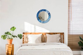 Lustro z nadrukiem dekoracyjne okrągłe Błękitne marmurkowanie