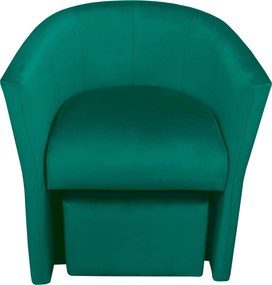 Fotel CLUB z podnóżkiem tkanina Welur komfortowy fotel relaksacyjny do salonu i sypialni : Kolor tkaniny - VELVET - MG20