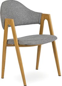 Krzesło Tapicerowane do Salonu RUIZ Szare Nowoczesne Loft