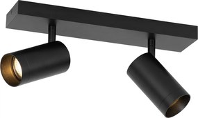 Inteligentny reflektor sufitowy czarny regulowany 2-punktowy z 2 żarówkami Wifi GU10 50mm - Jeana Luxe