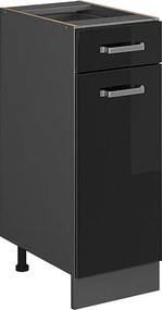 Szafka dolna do kuchni czarny wysoki połysk 30x46x81.6 r-line