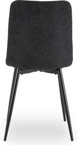 Zestaw Stół Okrągły Rozkładany HARRY 102-142 cm Dąb Craft/Czarny i 6 Krzeseł Tapicerowanych ROBIN 2 Czarnych Nowoczesnych
