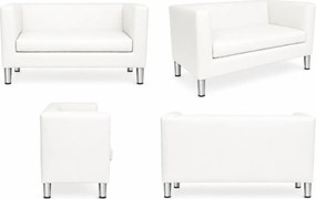 Sofa Monaco : Kolor nogi - Chrom, Kolor tkaniny - EKO-SKÓRA - 10D, Typ tkaniny - Eko-skóra , Wysokość nogi - 15 cm