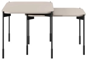 Stolik kawowy Sonatia 70 cm prostokątny na metalowych nogach - kaszmir