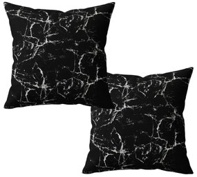 Zestaw 2 szt. dekoracyjnych poszewek na poduszkę z mikrofibry TEMPESTA 45x45 cm, czarny