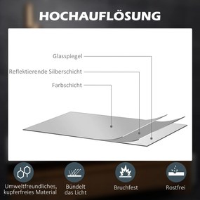 kleankin LED Lustrzko łazienkowe z 3x powiększeniem Oświetlenie 80x3 8x60cm Białe | Aosom PL