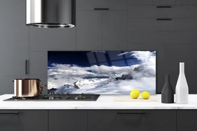 Szkło do Kuchni na Ścianę Majestatyczny Szczyt W Chmurach