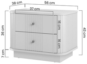 Zestaw szafek nocnych Vesper 56 cm na cokole - kaszmir / złote uchwyty