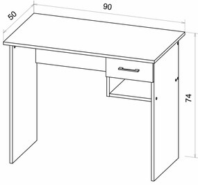 PROMOCJA Biurko w dekorze dąb artisan z antracytowym blatem B-011 II. klasa jakości