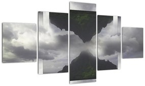 Obraz - Góry na Islandii, geometryczny kolaż (125x70 cm)