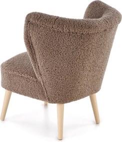 Fotel tapicerowany tkaniną typu baranek Mocca Halmar