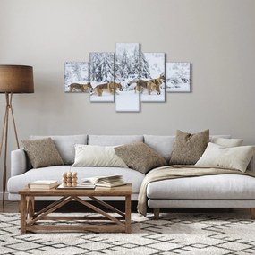 Obraz - Wilki w górach (125x70 cm)