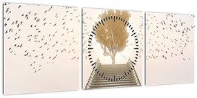 Obraz - Most do nieznanego (z zegarem) (90x30 cm)