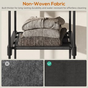 HOMCOM Szafa materiałowa z drążkiem na ubrania 182x43x185 cm Czarna | Aosom PL