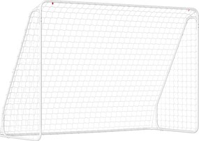 HOMCOM bramka do gry i treningu, odporna na UV, solidna, kotwy gruntowe, biały