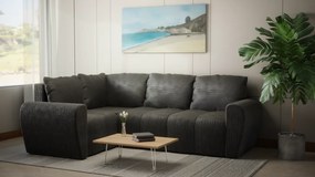 Komfortowa sofa narożna BUENO II z funkcją spania, tapicerowana w niebieskim kolorze, schowek pod siedziskiem