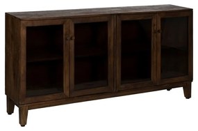 Brązowa witryna z litego drewna mango 180x87x35 cm Ravi – Ixia