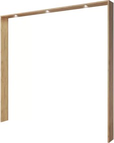Zestaw sypialniany Gino – łóżko 160x200, komoda i szafa w kolorze biały / dąb craft złoty
