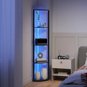 HOMCOM LED Lampa Stojąca 5-poziomowa z Regulacją Jasności, RGB Zmiana Koloru, Pilot