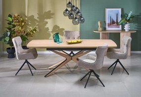 Stół rozkładany JAMES 160(220)x90 dąb naturalny/czarny HALMAR