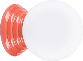 Brzoskwiniowy kinkiet z okrągłym szklanym kloszem - M164-Weskom