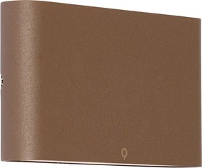 Nowoczesna lampa ścienna zewnętrzna rdzawo-brązowa 17,5 cm z LED IP65 - Batt