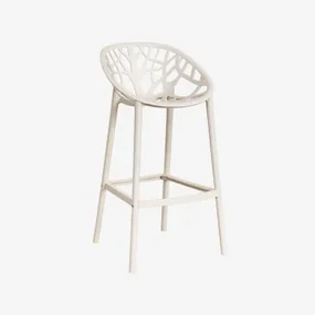 Zestaw 4 Wysokich Taboretów Ogrodowych Ores Kremowa Tapioca & ↑75 Cm - Sklum