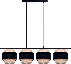 Lampa wisząca ze sznurka jutowego z 4 abażurami - A527 C4-A50