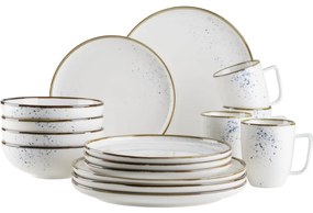 Mäser 16-częściowy zestaw naczyń Pintar Whiteniebieskie kropki