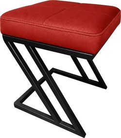 Pufa ZETA LOFT ławka taboret podnóżek metal eko-skóra D15