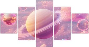 Obraz - Różowa planeta (125x70 cm)