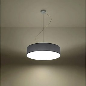 Lampy wiszące minimalistyczny Cercle, PVC - 3 źródło światła 3000K - L.45 x H.111 cm - szary