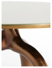 Szklany okrągły stolik w kolorze brązu i beżu ø 76 cm Mello – Light &amp; Living