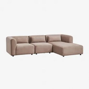 Sofa Modułowa Fogler Z 3-częściowym Prawym Szezlongiem Sztruksu Camel - Sklum
