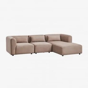Sofa Modułowy Z Prawym Szezlongiem, 3-częściowy Fogler Sztruks Brąz Karmelowy - Sklum