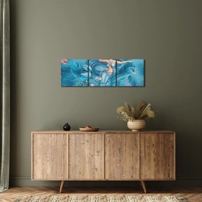 Obraz - Syrenka z delfinami (z zegarem) (90x30 cm)