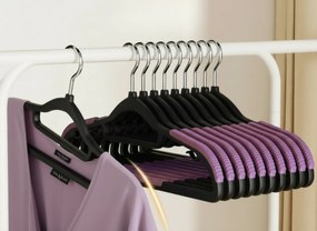 Zestaw wieszaków z antypoślizgową nakładką SOFTY 20 szt. czarno-fioletowe