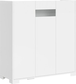 Wysoka komoda z 3 drzwiami Riflesso 100x35x110 cm, biały połysk