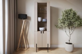 Witryna Malmi 60 cm - kaszmir / czarne nóżki