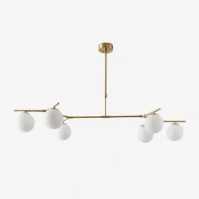 Lampa Sufitowa Z 6 Kulami Szklanymi Garland Złoto - Sklum
