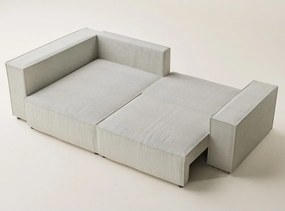 Kremowy sztruksowy rozkładany/ze schowkiem narożnik (lewostronny/w kształcie litery L) Tonga – Maison de Rêve