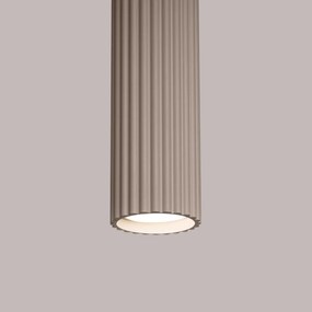 Lampa wisząca KARBON 1 taupe ryflowana SOLLUX  LIGHTING