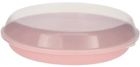 Plastikowa miska EH Serving z pokrywką 35,5 x 8,5cm, różowa