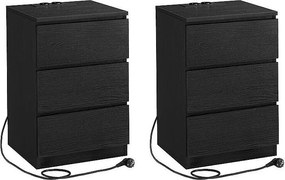 Stolik nocny 40x35x59 cm czarny