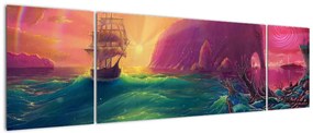 Obraz - Obraz olejny, Podróż do fantastycznego królestwa (170x50 cm)