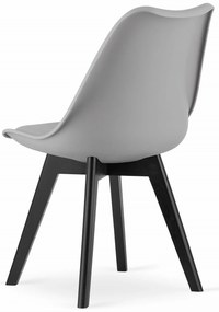 PROMOCJA Jasnoszare krzesło BALI MARK z czarnymi nogami II. gatunek