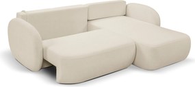 Masseno Narożnik AMICO z funkcją spania i pojemnikiem na pościel Narozniki L, Rozkładana sofa - Kremowy, SICURO 55